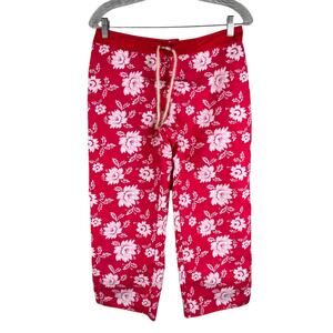 Patagonia Water Girl Capri Floral Beach Swim Pants 6 Red White